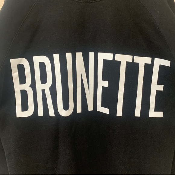 Brunette the Label "Brunette" Classic Crewneck Sweatshirt Black White XS/Small - Picture 5 of 10
